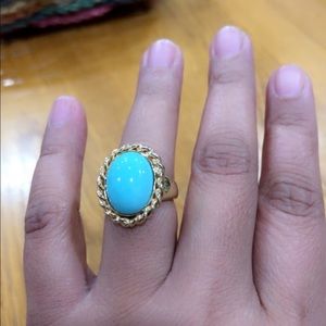 14K solid gold (not plated) Turquoise Ring